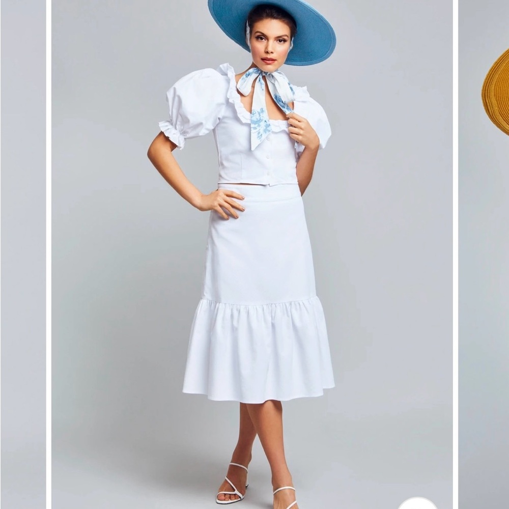 Behida Dolic Millinery white Haley top and matching skirt size medium